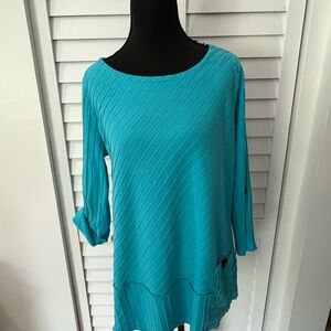 Soft Surroundings Blue Boxy Ribbed Tunic